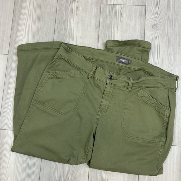 Torrid Pants Womens 18 Plus Olive Green Crop Aviator Skinny Twill High Olivine - Picture 2 of 12